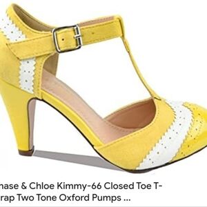 Chase +Chloe color:yellow/white womens heels,New In box